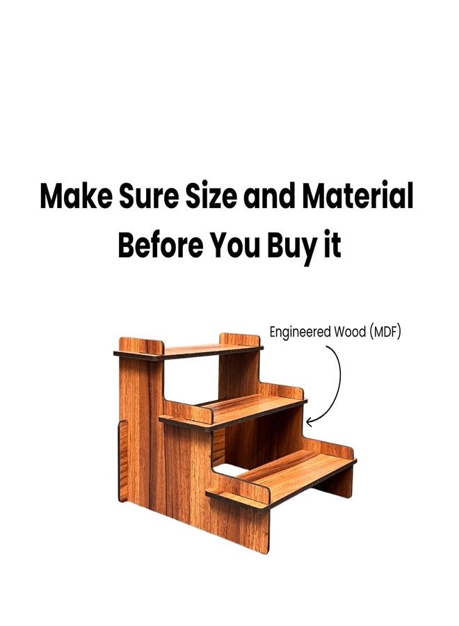 RAPAL Engineered Wood 3 Tier Countertop Display Riser 4MM Thick MDF Stand 3 Steps Spice Rack for Kitchen Counter - Image 3